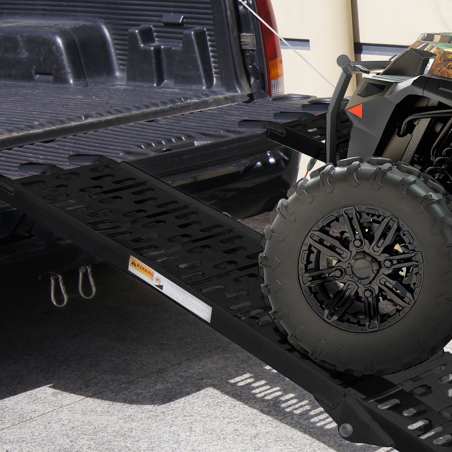 Kartrite Aluminium Folding Loading Ramp ATV Motorbike Motorcycle Golf Buggy Trailer - Black