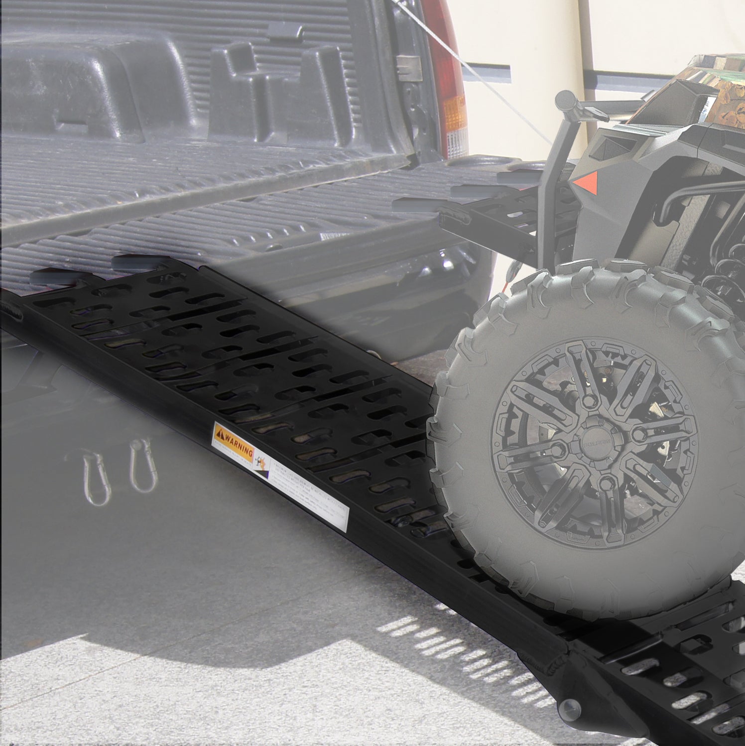 Kartrite Aluminium Folding Loading Ramp ATV Motorbike Motorcycle Golf Buggy Trailer - Black