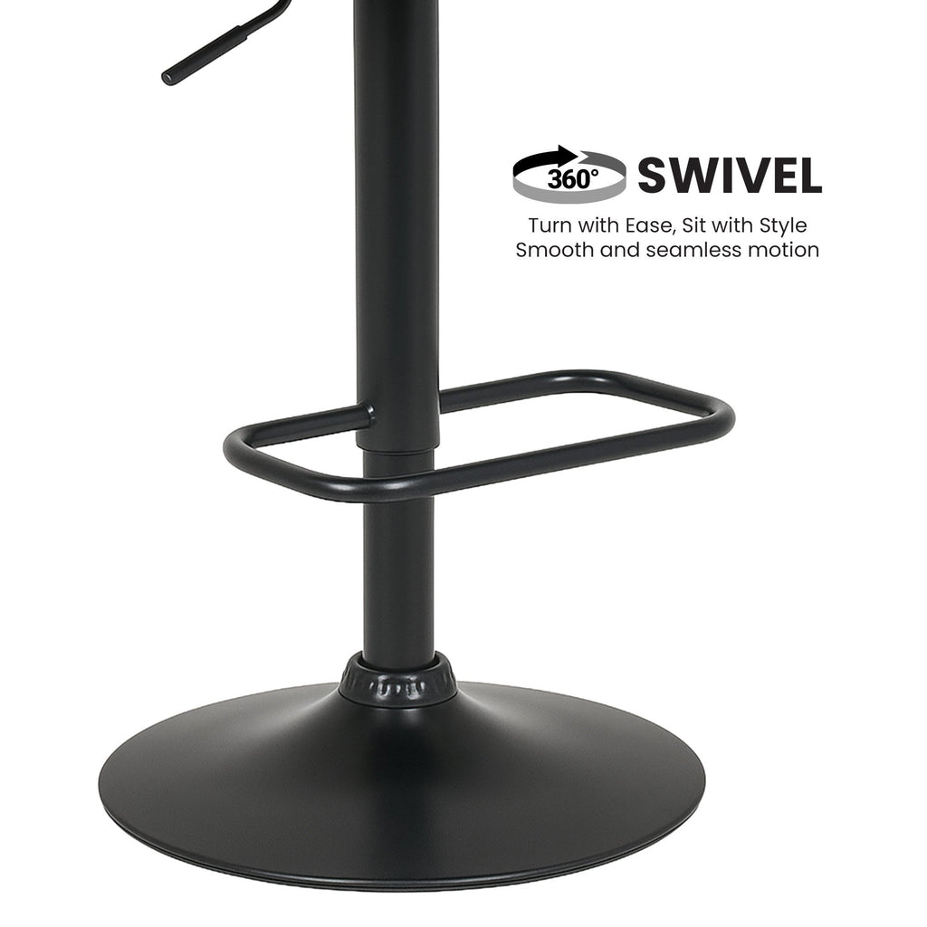 Sarantino Bentwood Walnut Barstool Leather Seat And Metal Base