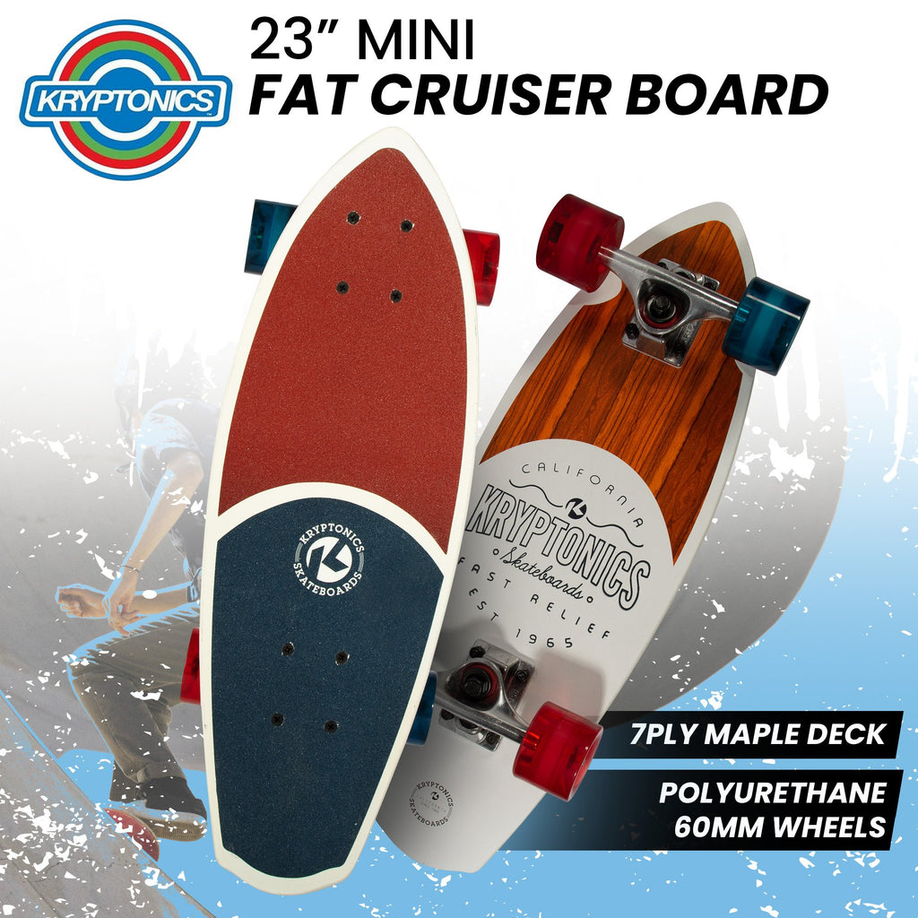 Bravo Sports Kryptonics 23-inch Mini Fat Cruiser Board In Liberty Blue