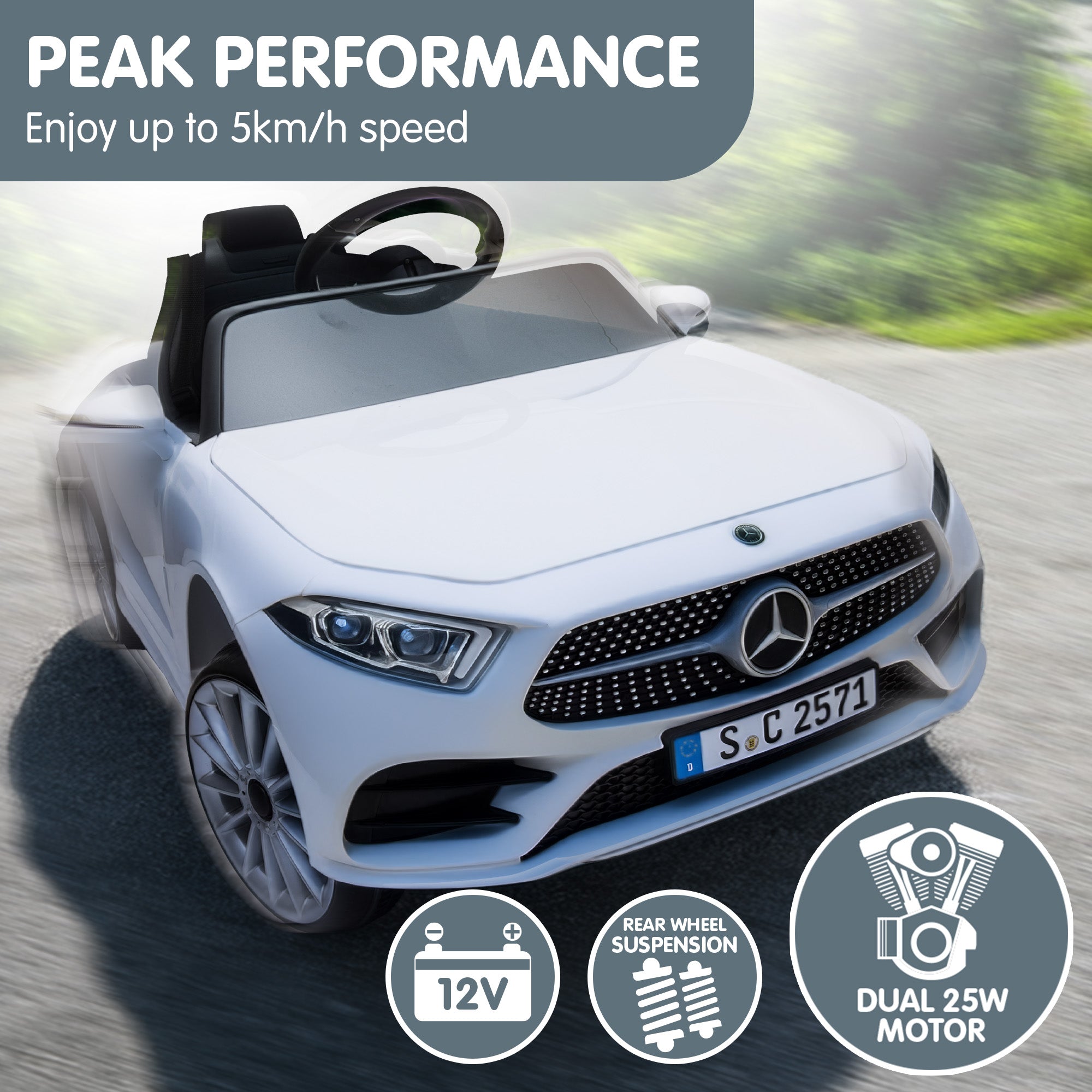 Kahuna Mercedes Benz CLS 350 Kids Electric Ride On Car with Remote Control - White