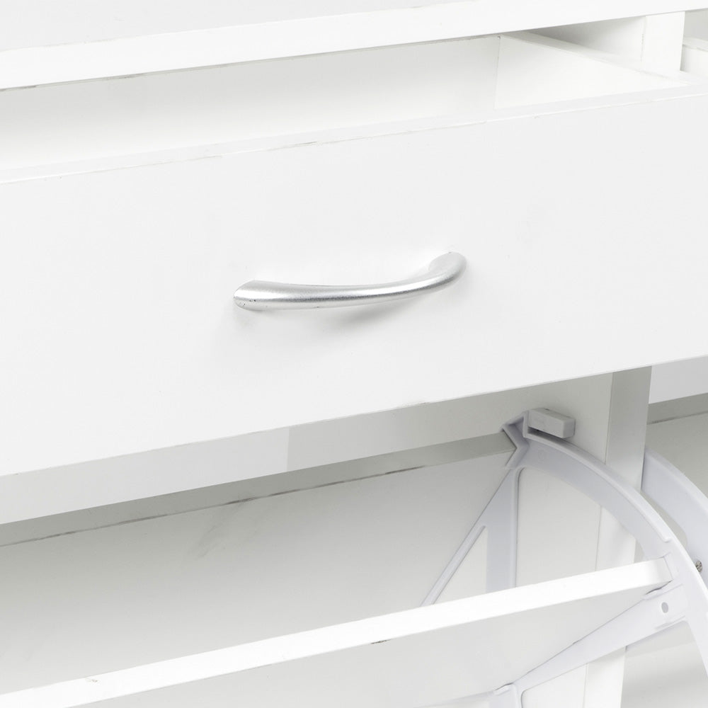 Sarantino 24 Pairs Shoe Cabinet Storage White Drawers Chest 1200 x 240 x 920 in White