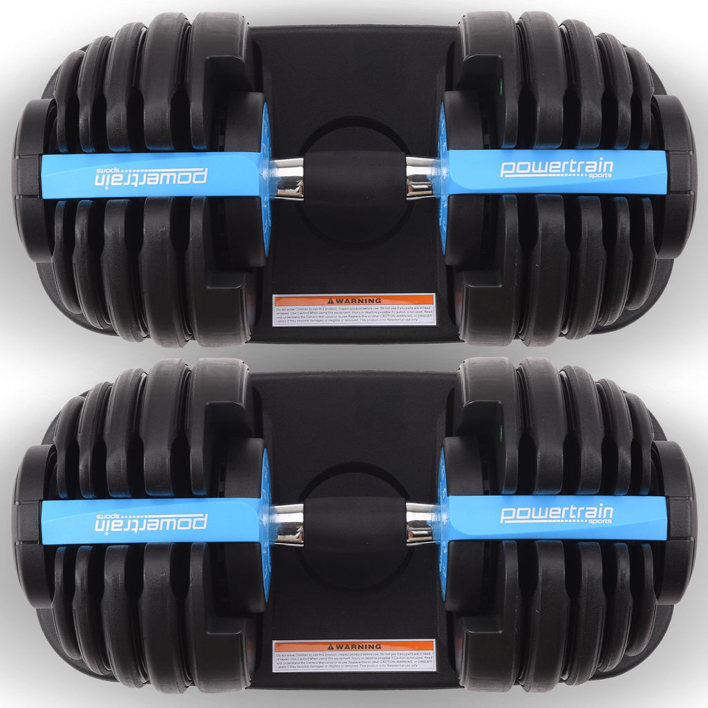 Powertrain 2x 24kg Adjustable Dumbbell Home Gym Set