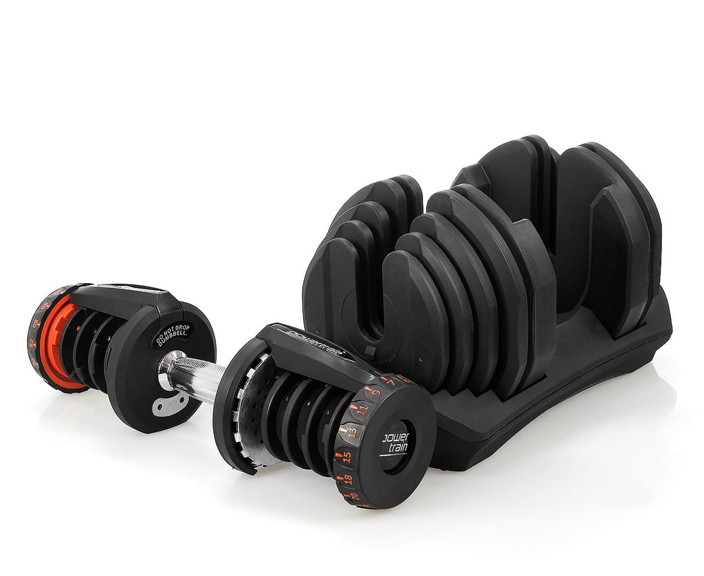 Powertrain 2 x 40kg Powertrain Adjustable Dumbbells Home Gym Set