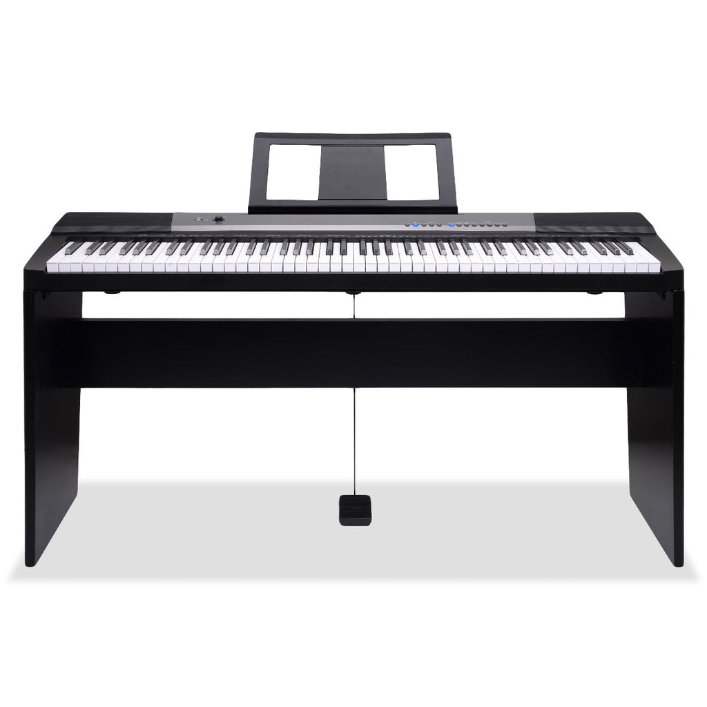 Karrera 88 Keys Electronic Keyboard Piano with Stand Black