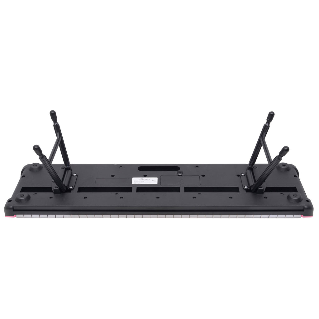 Karrera 61-Key Electronic Piano Keyboard with LED and Folding Stand in Pink CHJ-SD1