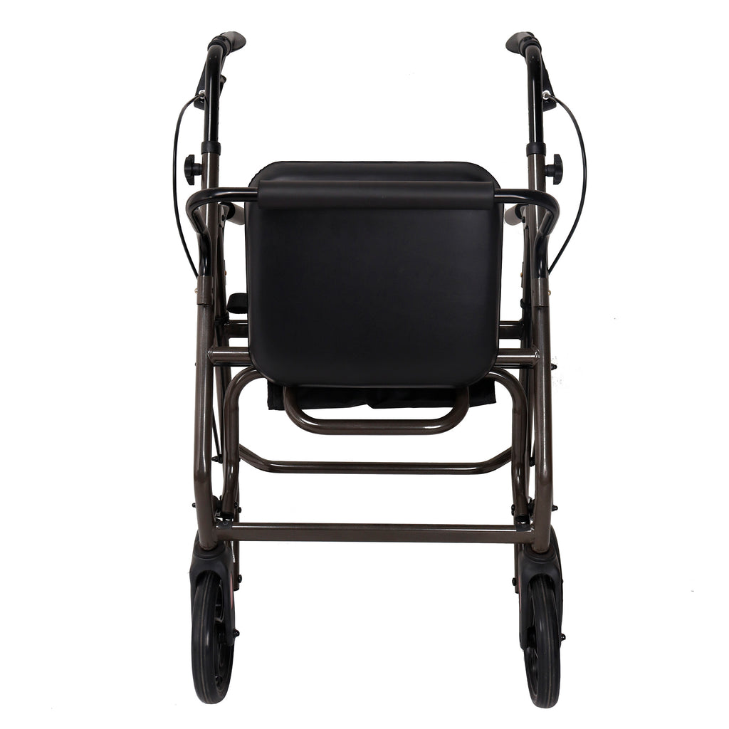 Orthonica Foldable Steel Frame Rollator Walker Lightweight Mobility Aid in Grey