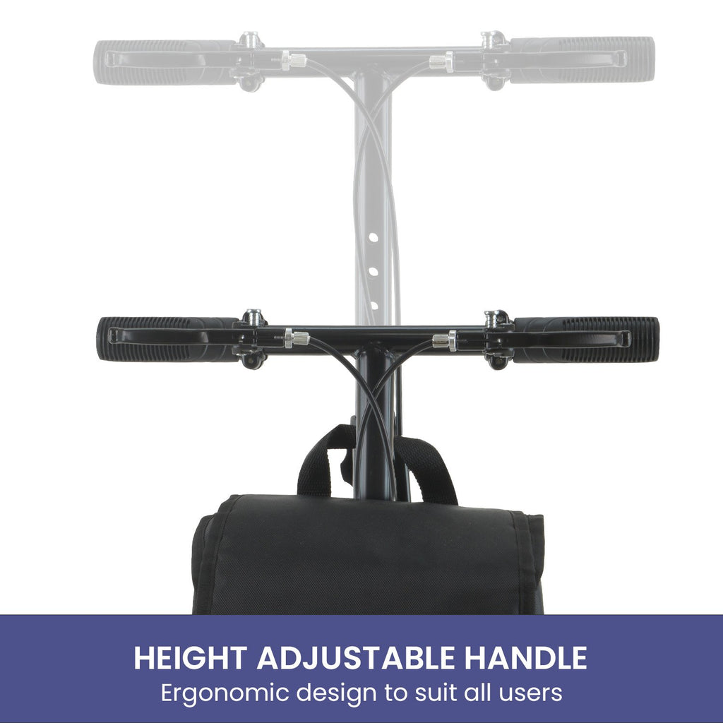 Orthonica Mobility Steel Knee Scooter Walker Steerable Ergonomic Foldable Scooter 10-inch Wheels Height Adjustable Steel Frame 136kg Weight Capacity
