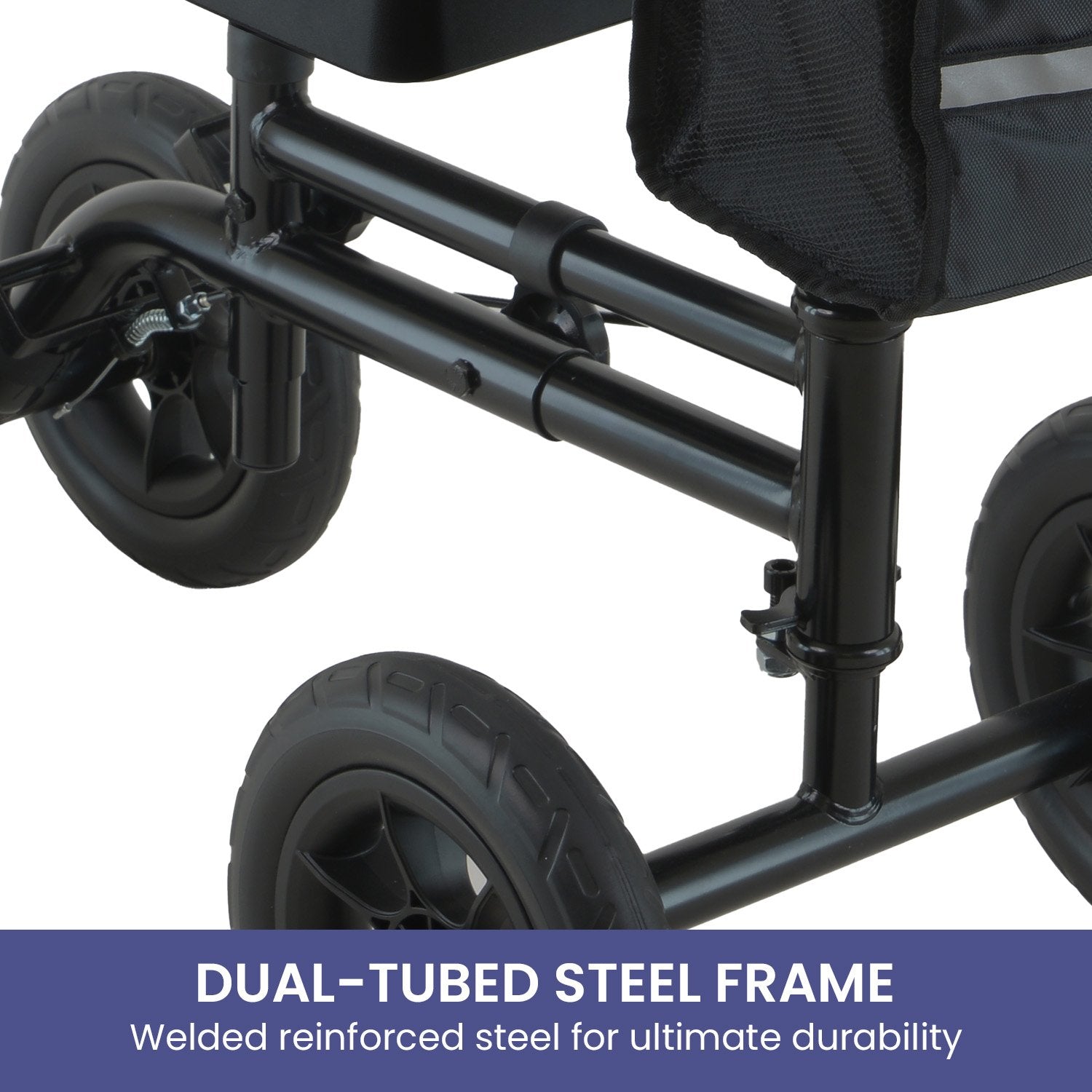 Orthonica Mobility Steel Knee Scooter Walker Steerable Ergonomic Foldable Scooter 10-inch Wheels Height Adjustable Steel Frame 136kg Weight Capacity