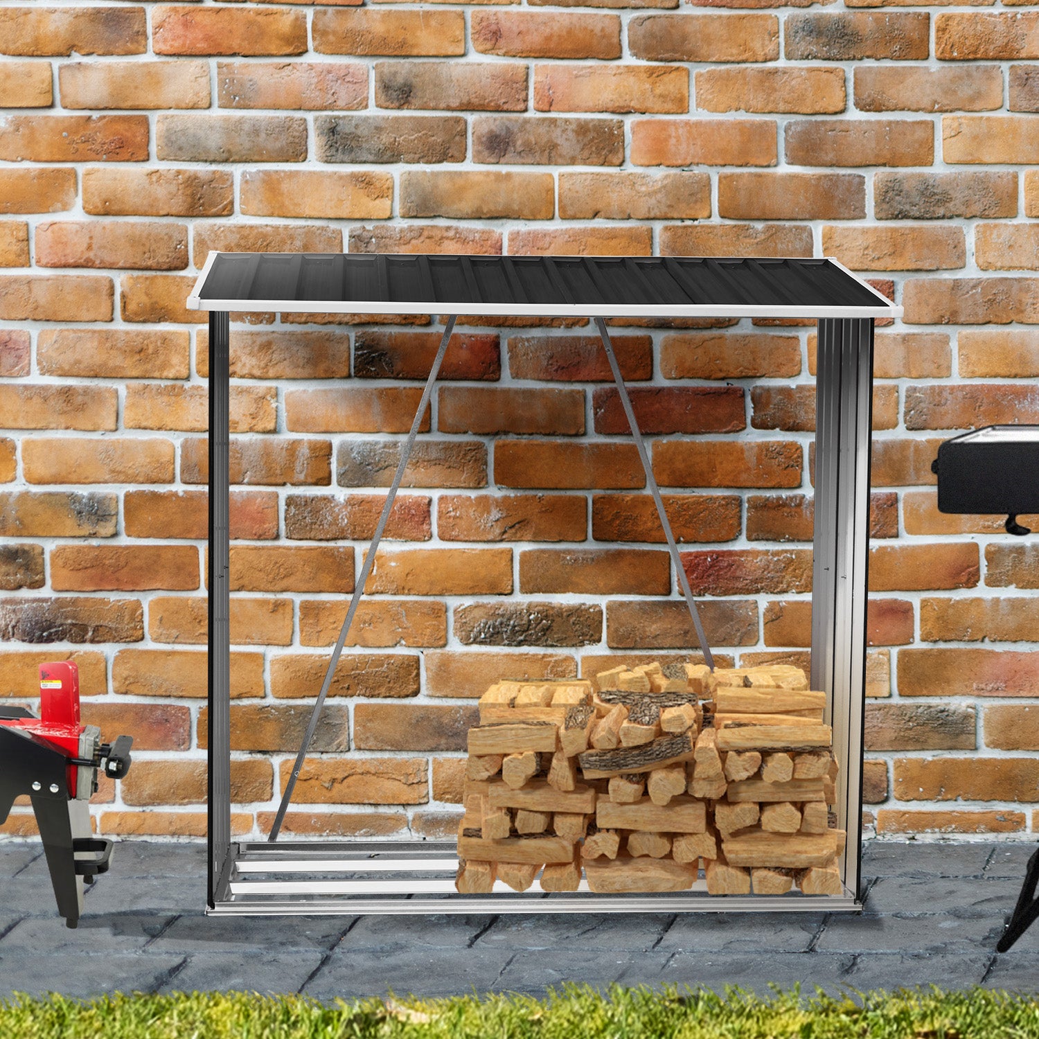 Wallaroo Wood Storage Shed Galvanized Steel - Black