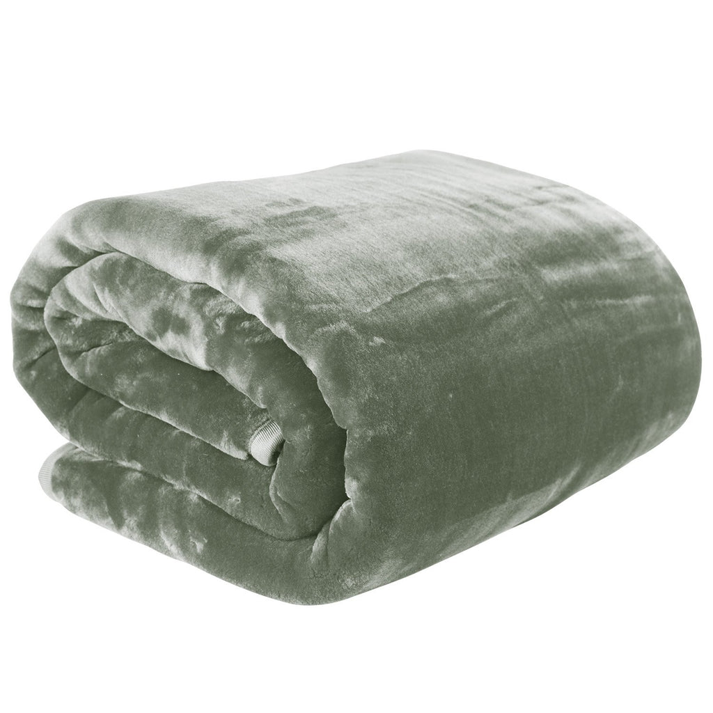Laura Hill 800-GSM Mink Blanket Queen Size Double-Sided Soft Plush Bed Faux Throw Rug 220 X 240cm Heavy Sage
