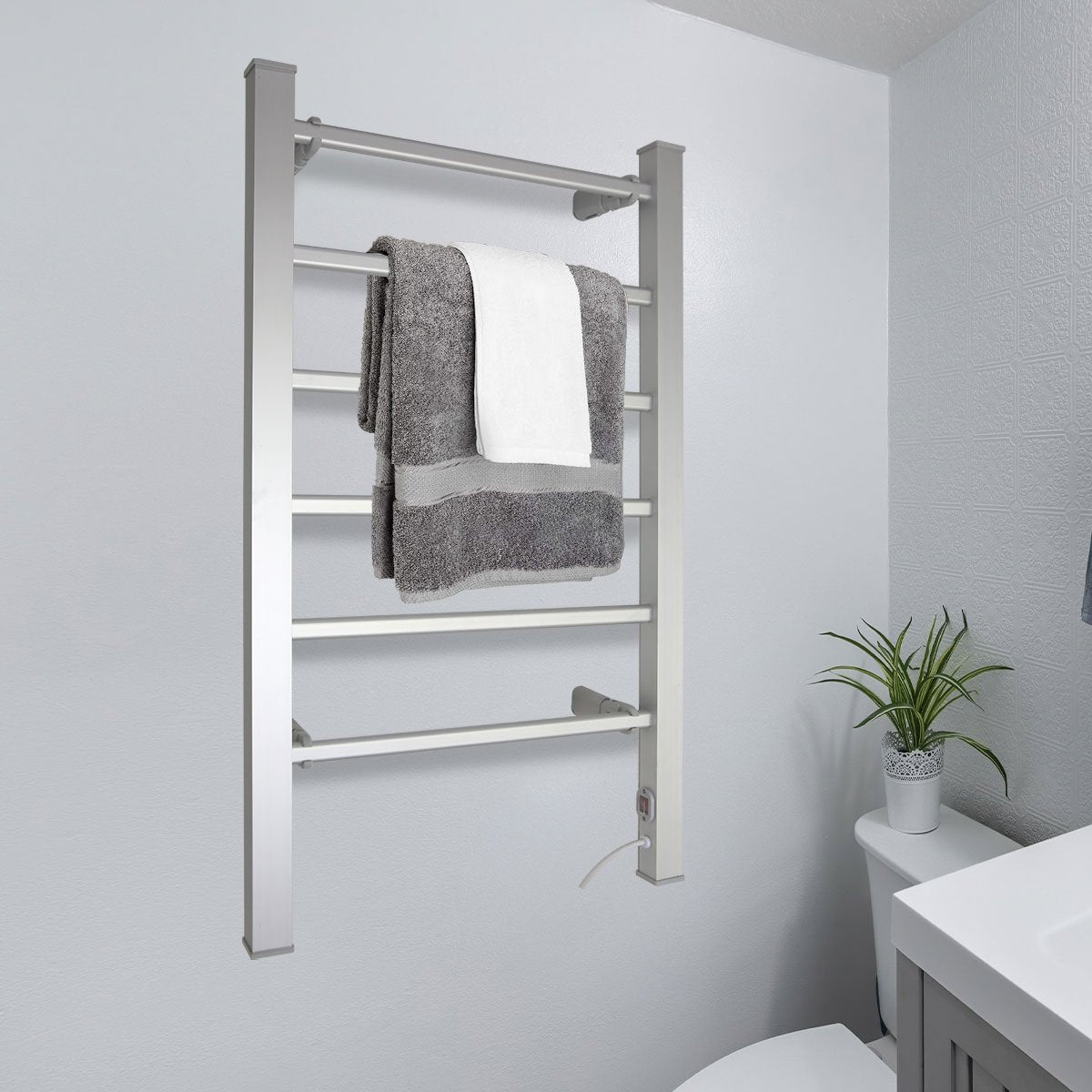 Pronti Heated Towel Rack Electric Bathroom Towel Rails Warmer 100w - Silver