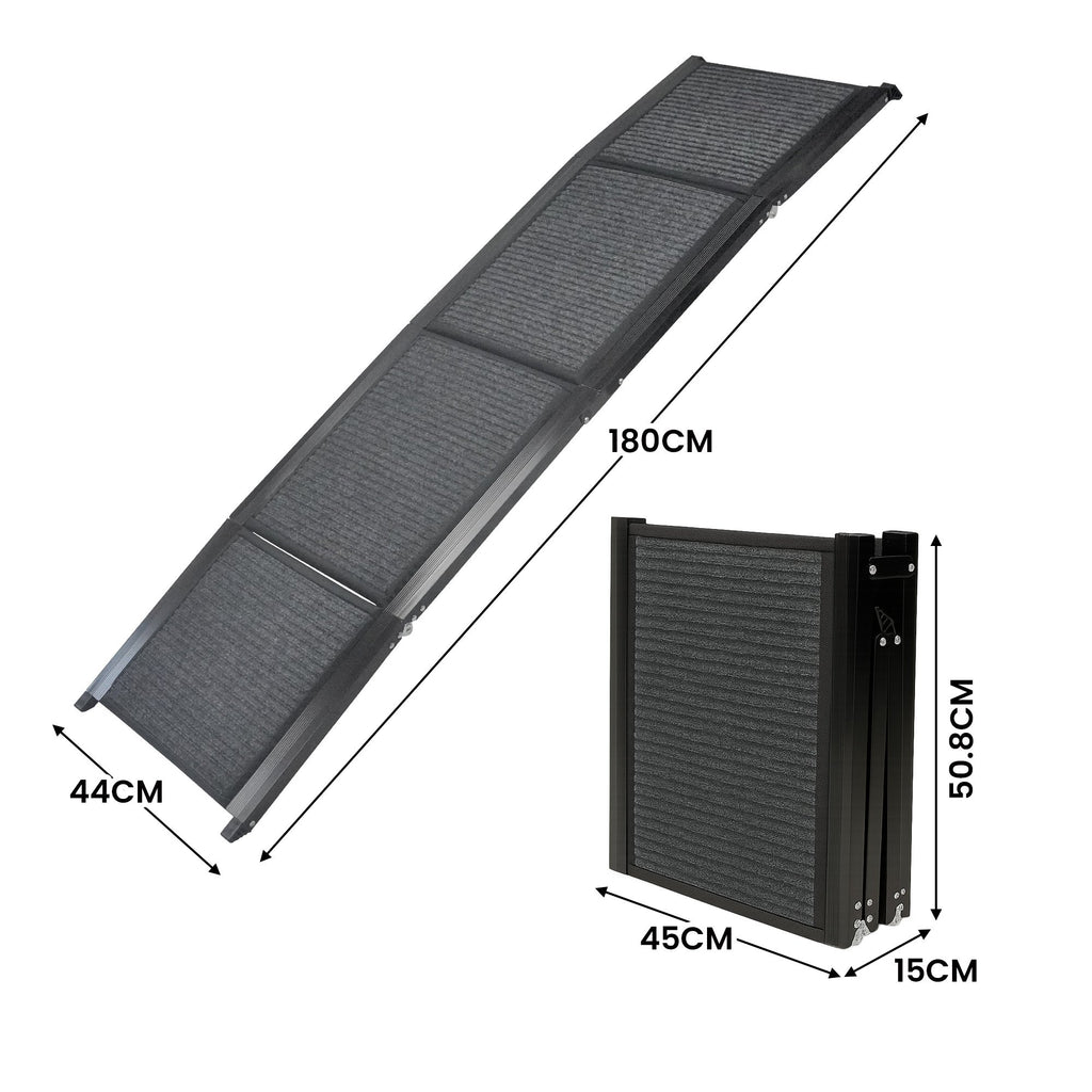 Furtastic Dog Ramp For Cars Pet Ramp For Puppy Medium Dogs Old Dogs & Cats Non-slip Felt Surface Aluminium Frame Folding Portable Safety Pet Stairs