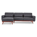 Sarantino Faux Velvet Sofa Bed Couch Lounge Chaise Cushions Dark Grey