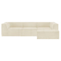 Sarantino Novi 3-Seater Modular Sofa with Ottoman in Cream Non-Slip Bottom Lounge