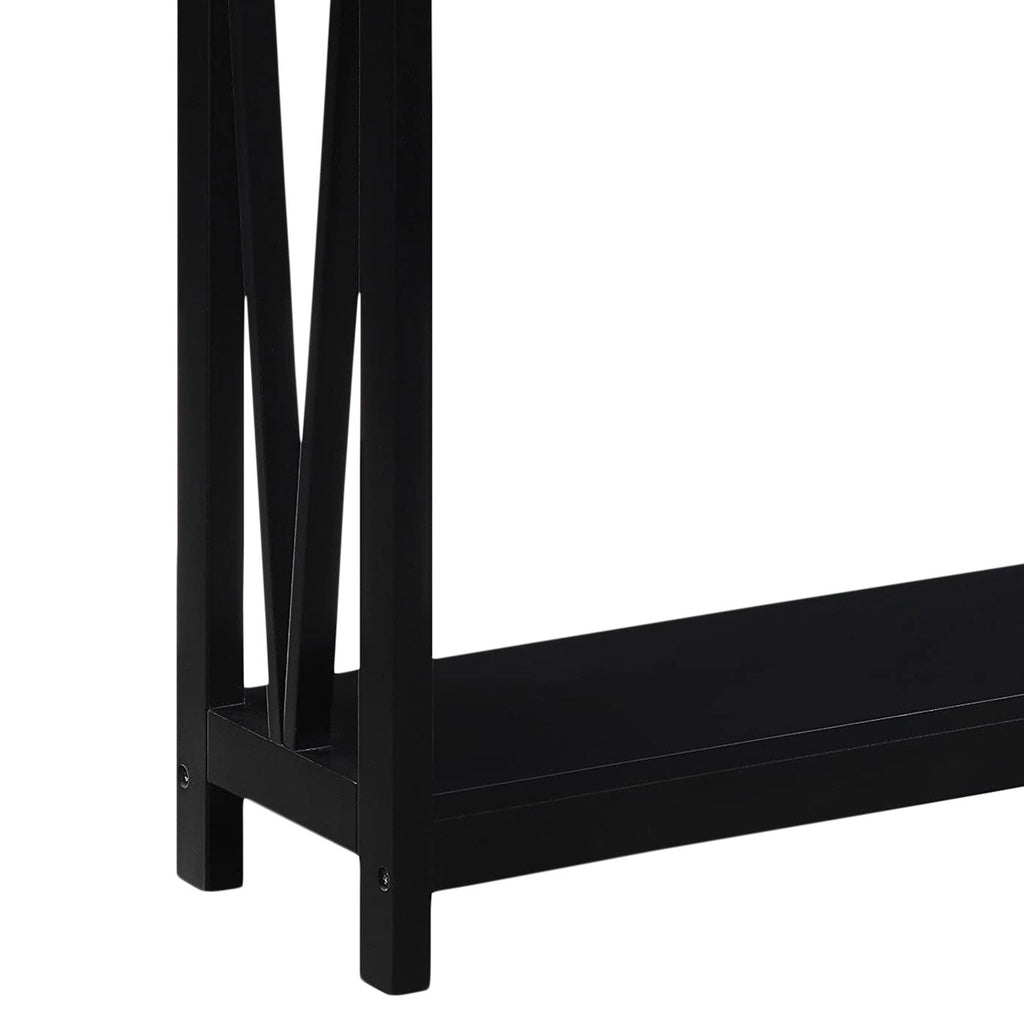 Sarantino Cielo 2-Tier Console Table Dark Walnut