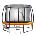 Kahuna 10ft Trampoline Free Ladder Spring Mat Net Safety Pad Cover Round - Orange