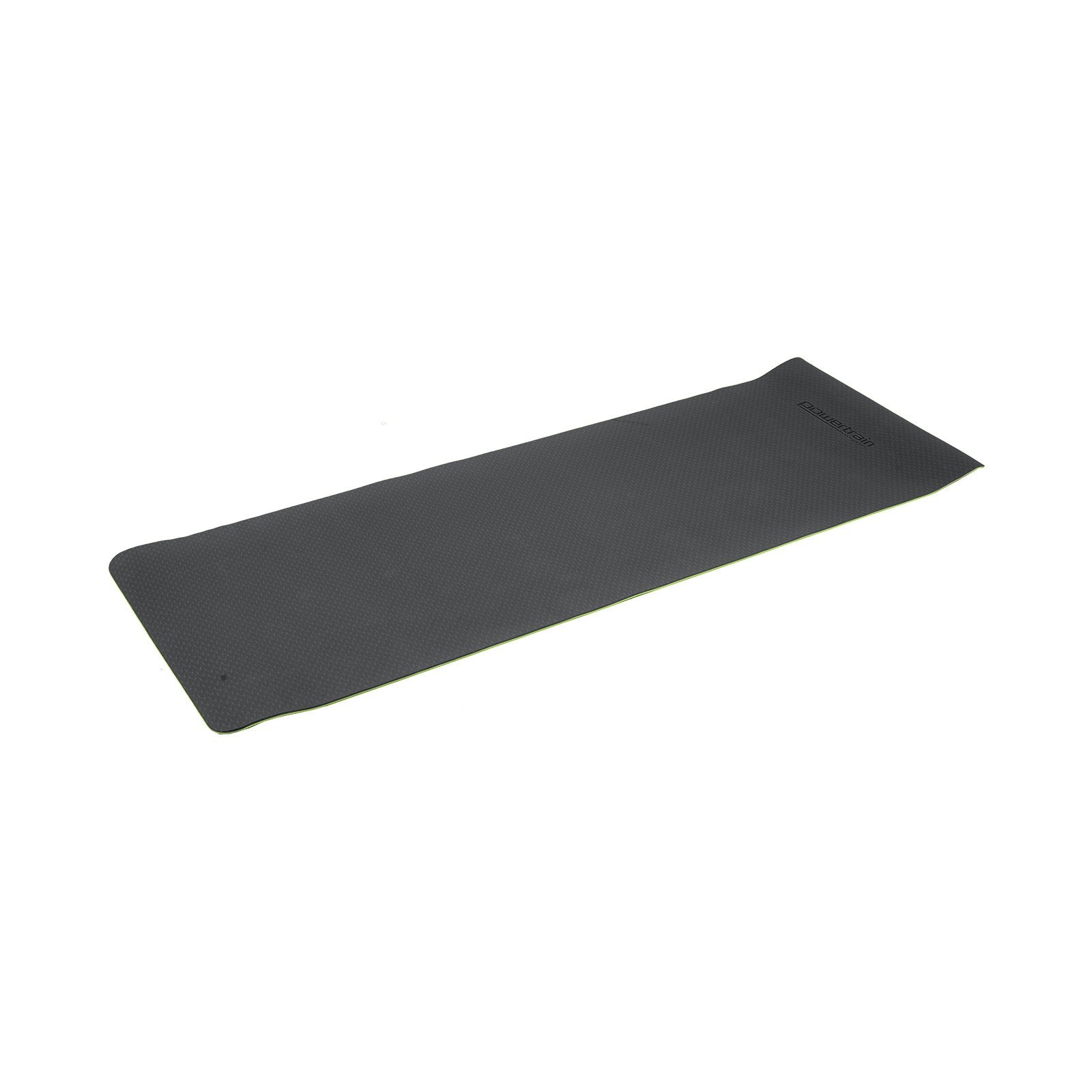 Powertrain TPE Yoga Exercise Mat Home Gym Pilates Fitness 8mm Thick in Black/Green