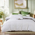 Tufted Boho Embroidery Quilt/Doona/Duvet Cover Set - White - King Size