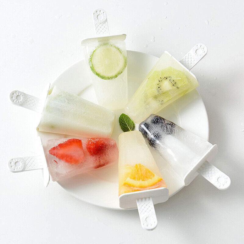 Silicone Ice Cream Mould Block Frozen Molds Icy Pole Jelly Popsicle - Pink-10Grid