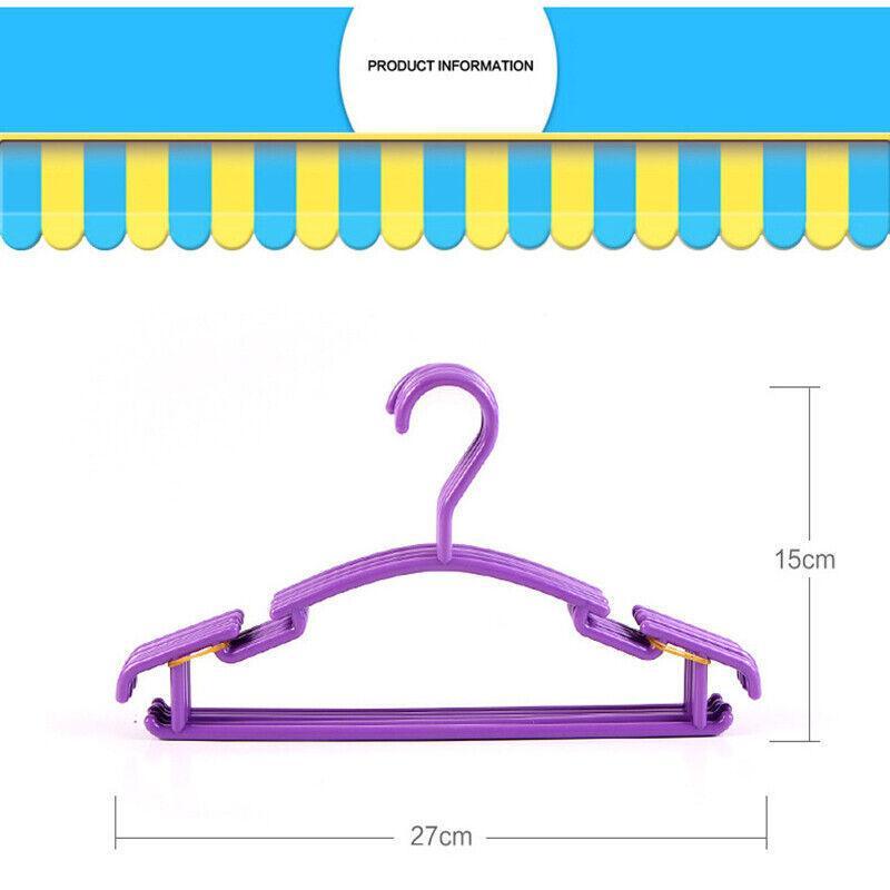 10pcs Small Plastic Clothes Hangers Mini Coat Hanger Set for Wardrobe Storage - Green