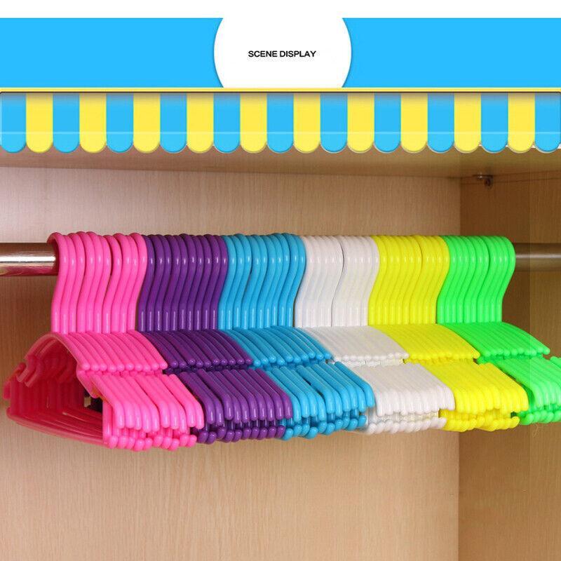 10pcs Small Plastic Clothes Hangers Mini Coat Hanger Set for Wardrobe Storage - Yellow