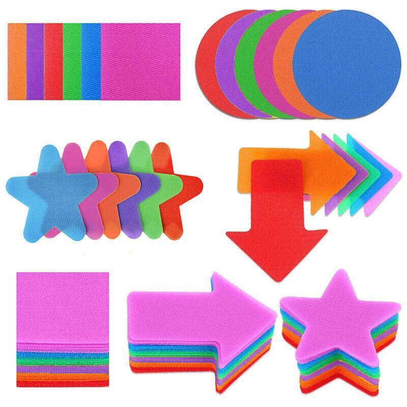Classroom Sit Dots Carpet Spot Markers 30pcs Circles Stars Arrows Teaching Tool - Square