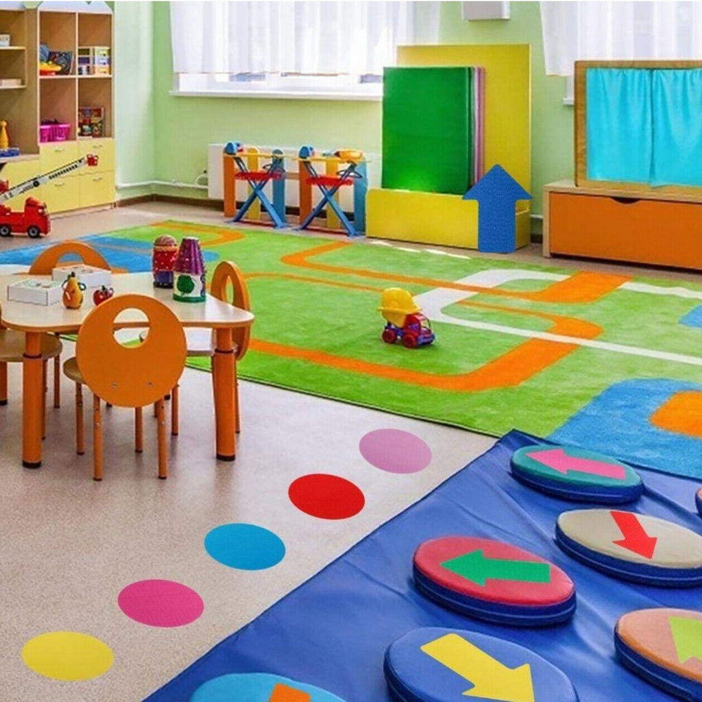 Classroom Sit Dots Carpet Spot Markers 30pcs Circles Stars Arrows Teaching Tool - Square