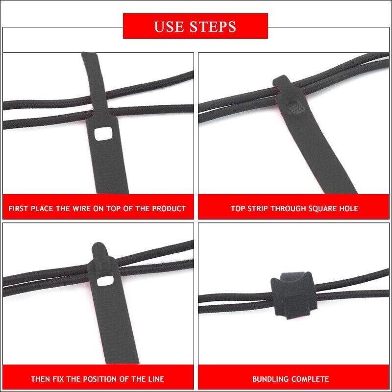 10/20/50PCS Reusable Hook and Loop Cable Ties Nylon Wire Cord Strap Organizer - 150 mm* 20 PCS