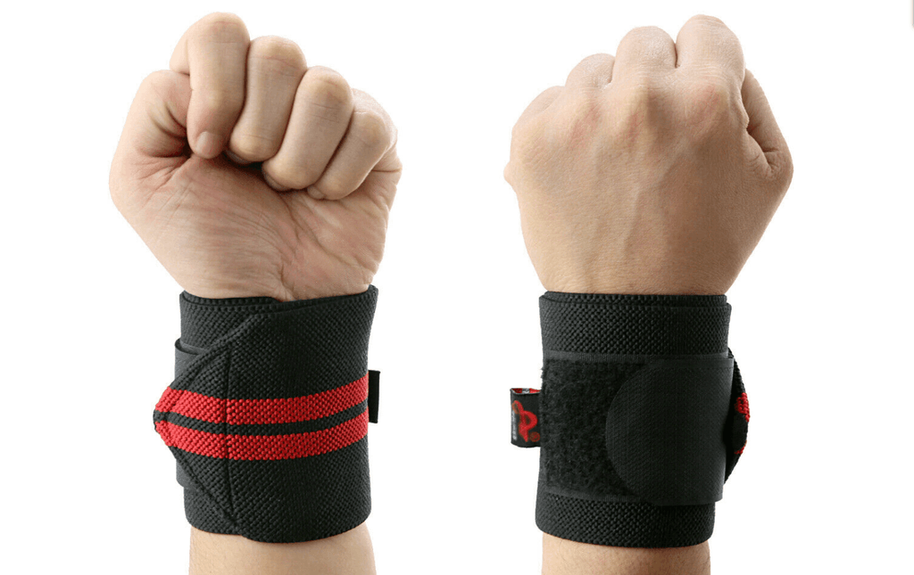 Aolikes Weight Lifting Gym Muscle Training Wrist Support Straps Wraps Hand - Black+Red