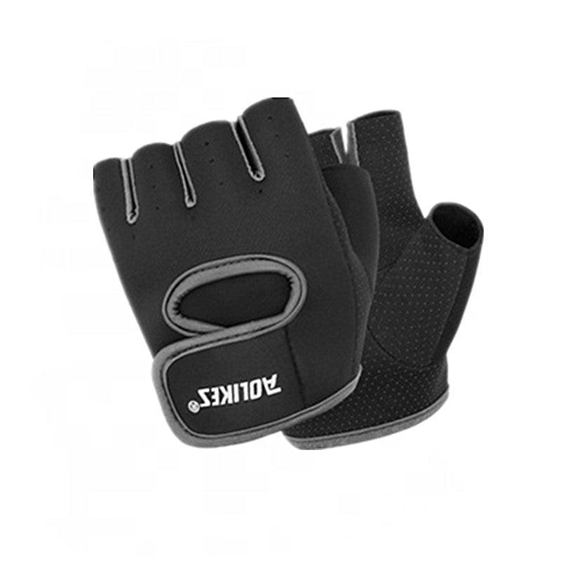 M Size Sports Gloves Weight Lifting Exercise Training Workout Bike Riding Men Women - Black+Pink