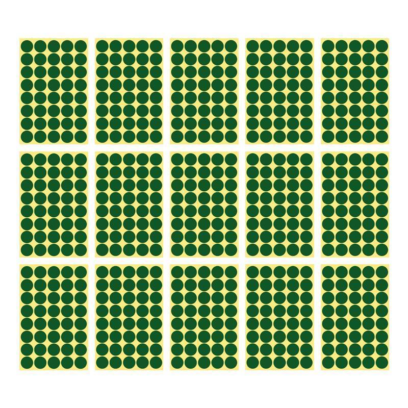 8/13/25/50mm Colour Sticker Dots Adhesive Round Labels Circular Scrapbooking Green - 13mm 132 Dots - 1 Sheet