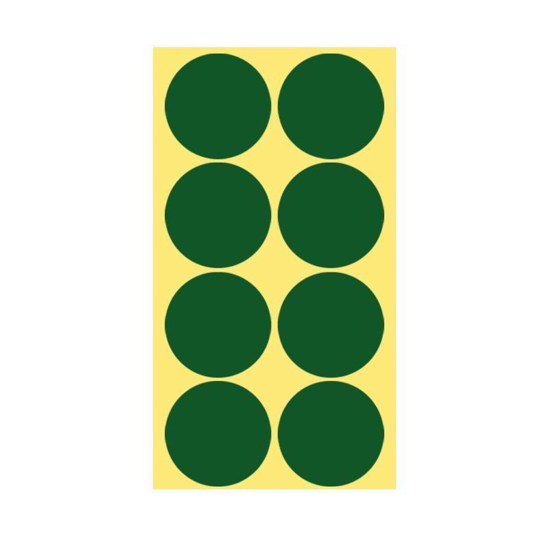 8/13/25/50mm Colour Sticker Dots Adhesive Round Labels Circular Scrapbooking Green - 50mm 8 Dots - 1 Sheet