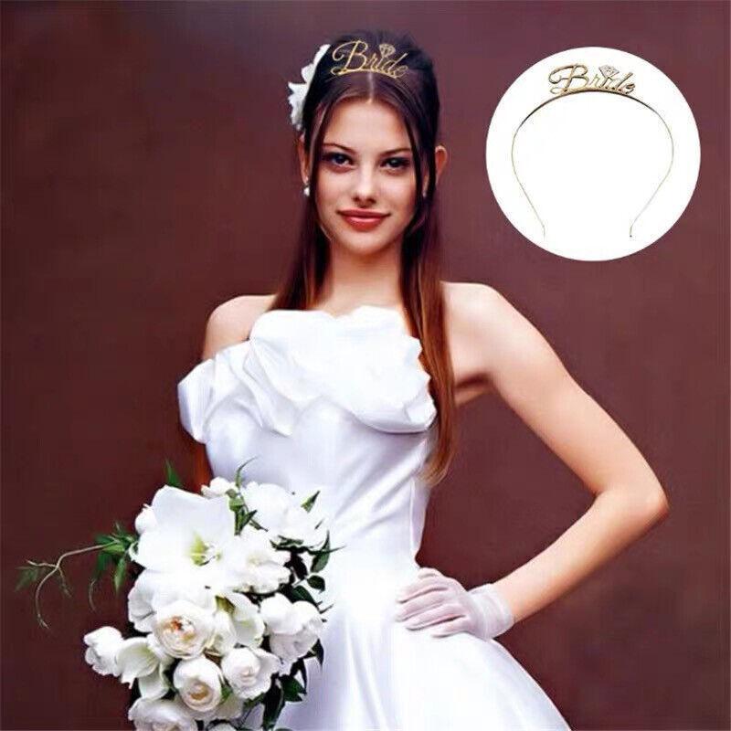 Bride To Be Hen Veil Sash Tiara Hens Night Bridal Shower Kitchen Tea Accessories - Plain Veil