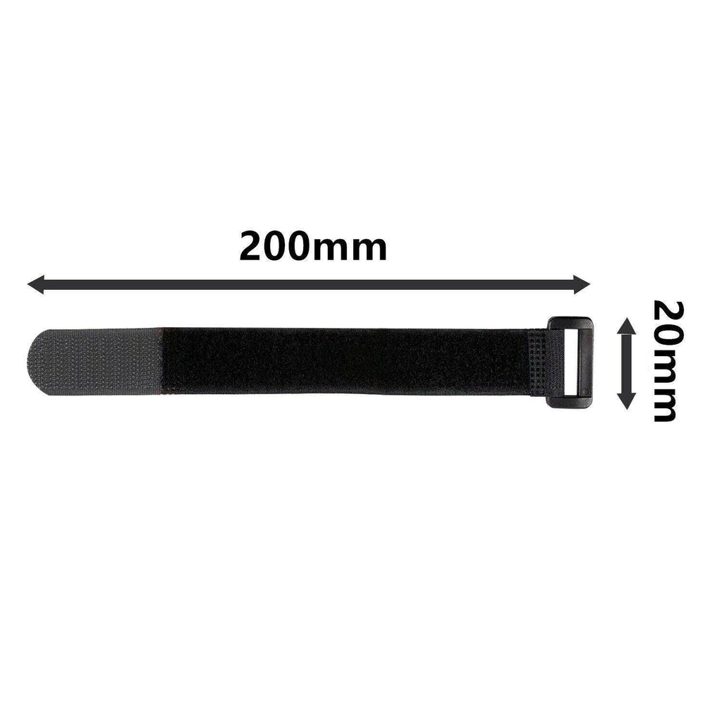 Magic Cable Ties Reusable Winder Coded Organiser Cords Hook Loop Black - 20*300mm  20PCS