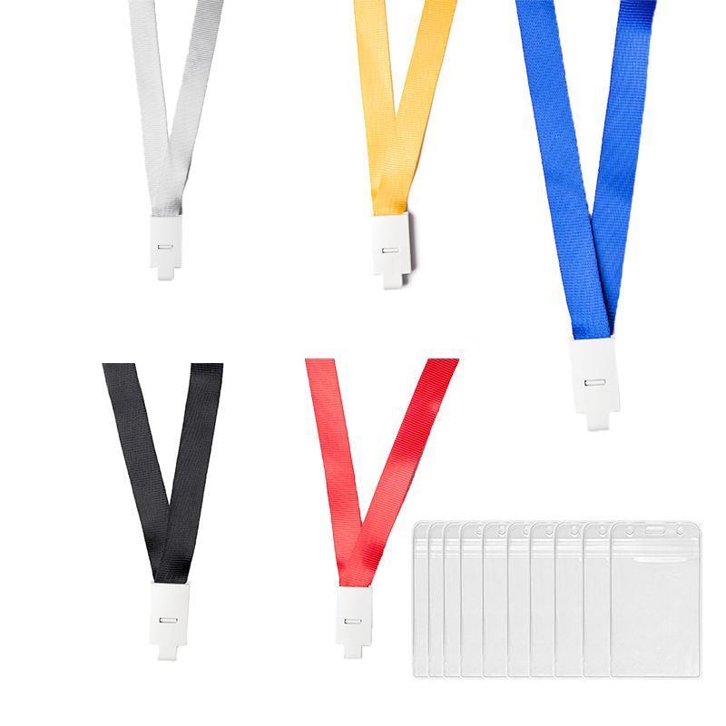 20PCS Badge PVC Swipe Work Opal Card Holder Security ID Tag Hang Lanyard Strap - Yellow 20PCS