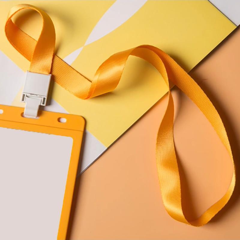 20PCS Badge PVC Swipe Work Opal Card Holder Security ID Tag Hang Lanyard Strap - Yellow 20PCS