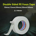 Double Sided White Pe Foam Sticky Tape Mounting Diy Craft Strong Adhesive 2.5M - 15mm*2.5m