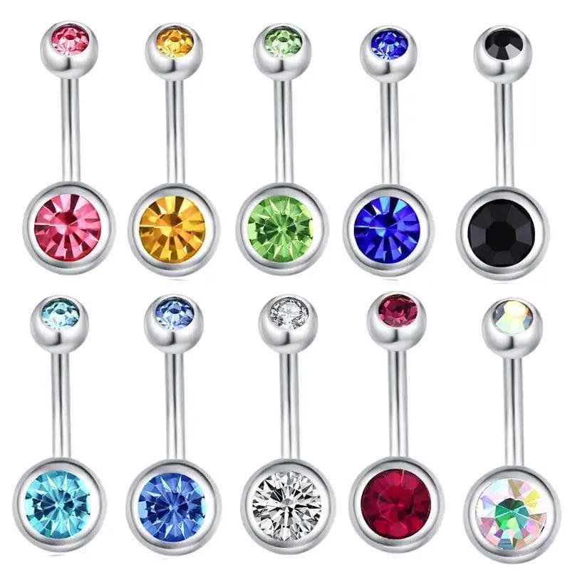 10X Bulk Set Titanium Belly Bars 316L Surgical Steel Navel Piercings - 10pcs/set