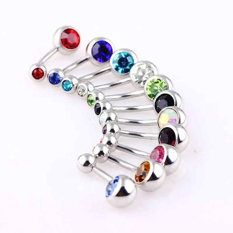 10X Bulk Set Titanium Belly Bars 316L Surgical Steel Navel Piercings - 10pcs/set