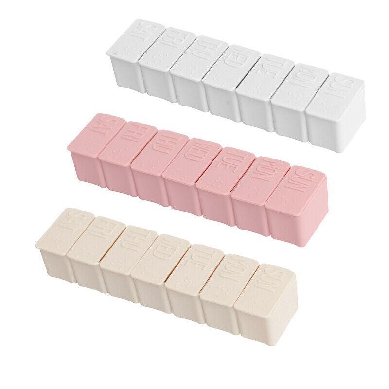 2X 7 Day Weekly Pill Box Medicine Tablet Organizer Dispenser Container Case - Pink