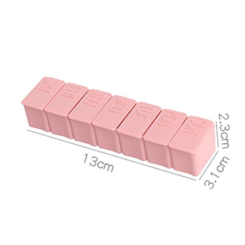 2X 7 Day Weekly Pill Box Medicine Tablet Organizer Dispenser Container Case - Pink