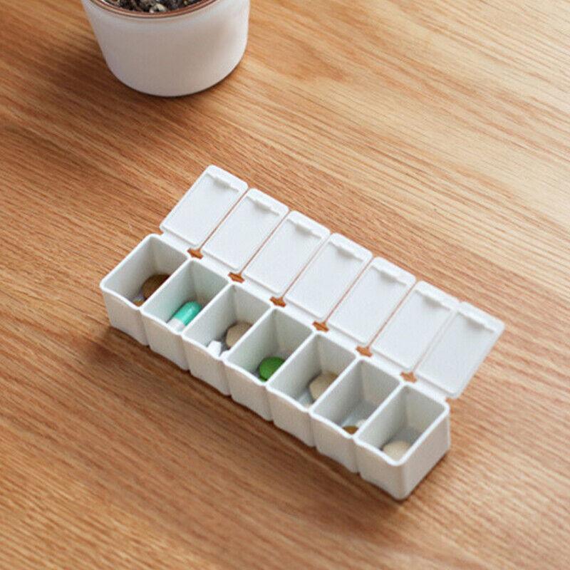 2X 7 Day Weekly Pill Box Medicine Tablet Organizer Dispenser Container Case - Pink