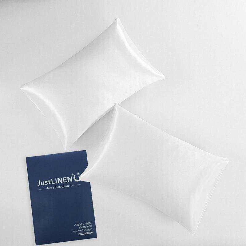 2 Pack Satin Pillowcases Luxury Soft Cushion Covers Bedroom Home Decor - Coffee