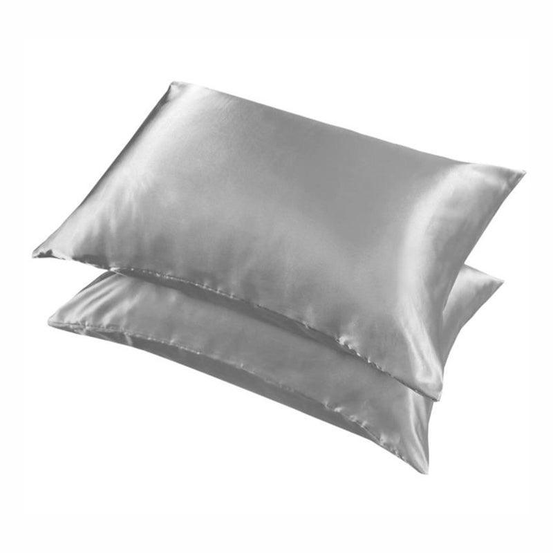 2 Pack Satin Pillowcases Luxury Soft Cushion Covers Bedroom Home Decor - Coffee