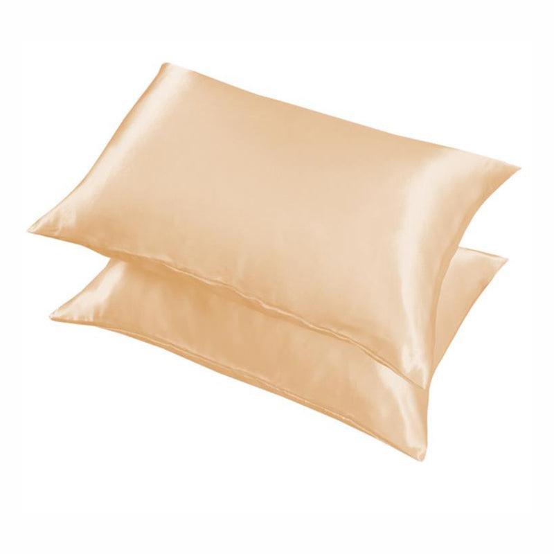 2 Pack Satin Pillowcases Luxury Soft Cushion Covers Bedroom Home Decor - Light Blue