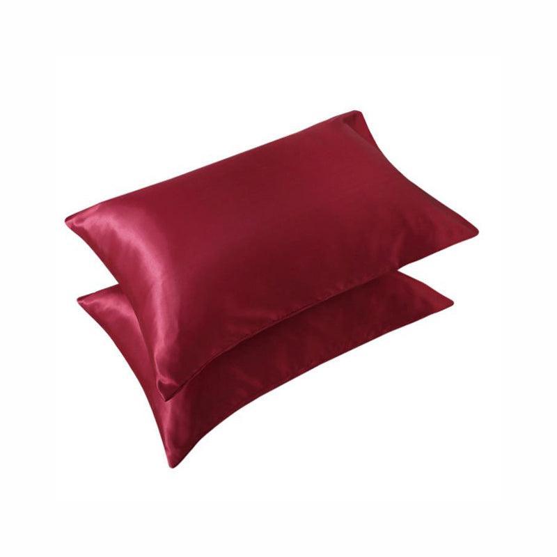 2 Pack Satin Pillowcases Luxury Soft Cushion Covers Bedroom Home Decor - Light Purple
