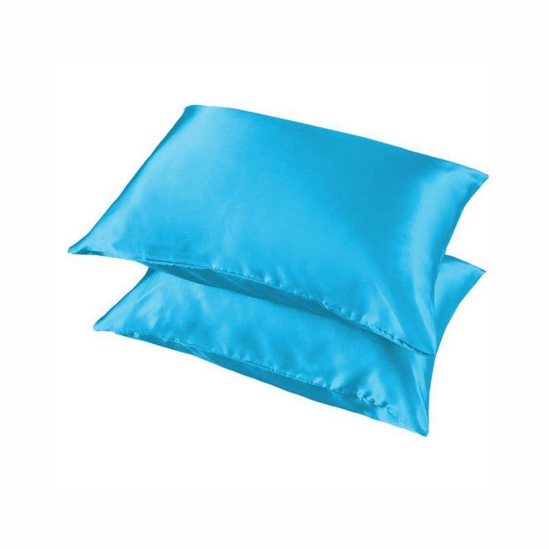 2 Pack Satin Pillowcases Luxury Soft Cushion Covers Bedroom Home Decor - Light Yellow