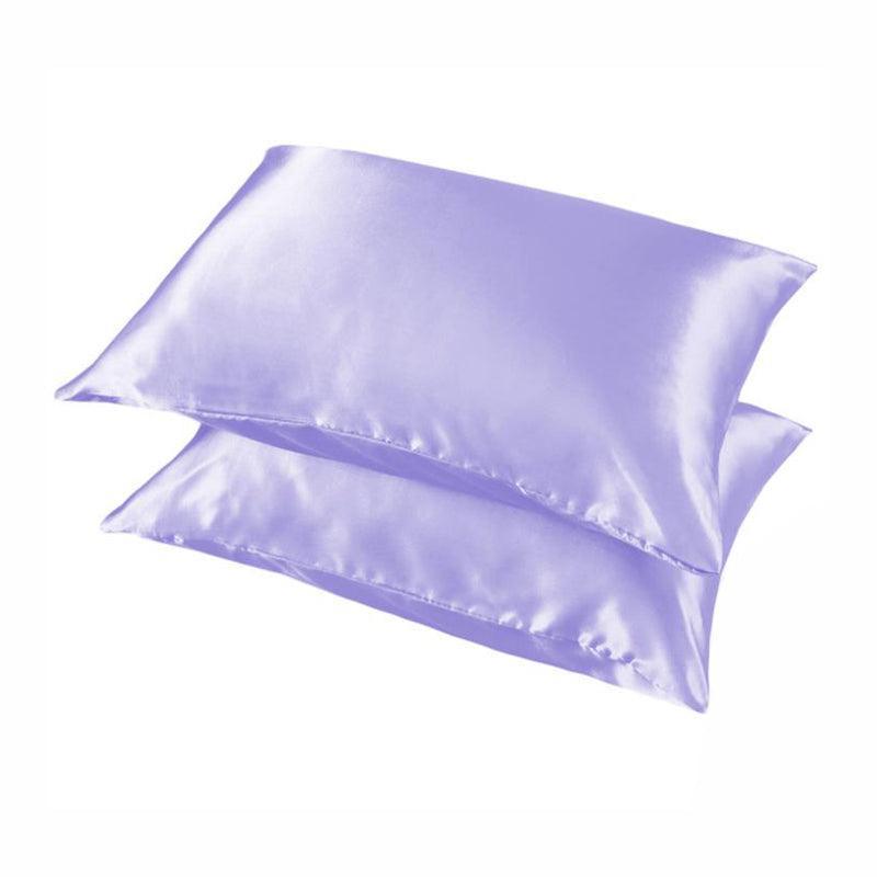 2 Pack Satin Pillowcases Luxury Soft Cushion Covers Bedroom Home Decor - Light Yellow