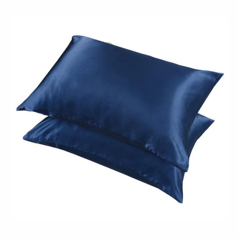 2 Pack Satin Pillowcases Luxury Soft Cushion Covers Bedroom Home Decor - Silver